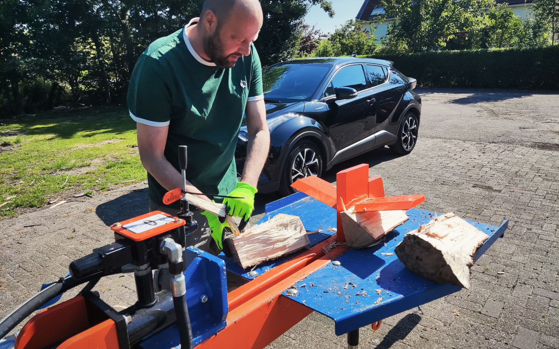 Demonstratie van Marco Boertjes van Logsplitters & Co
