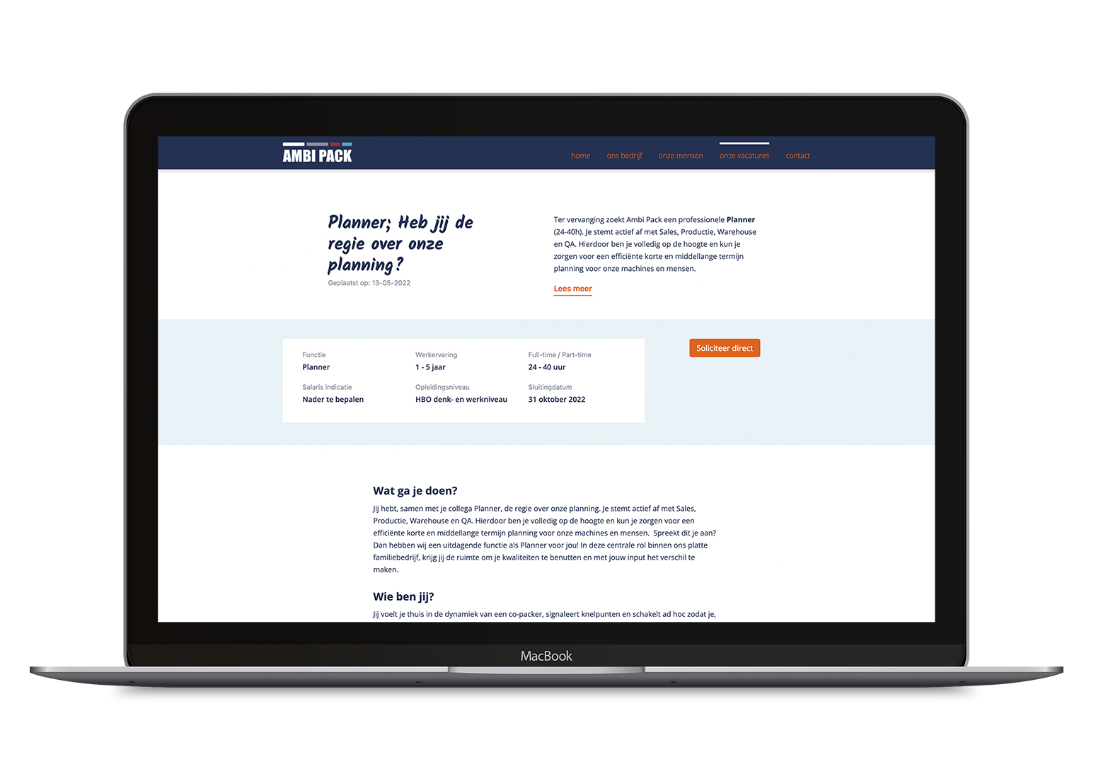 Visual van de werken-bij-website van Ambi Pack