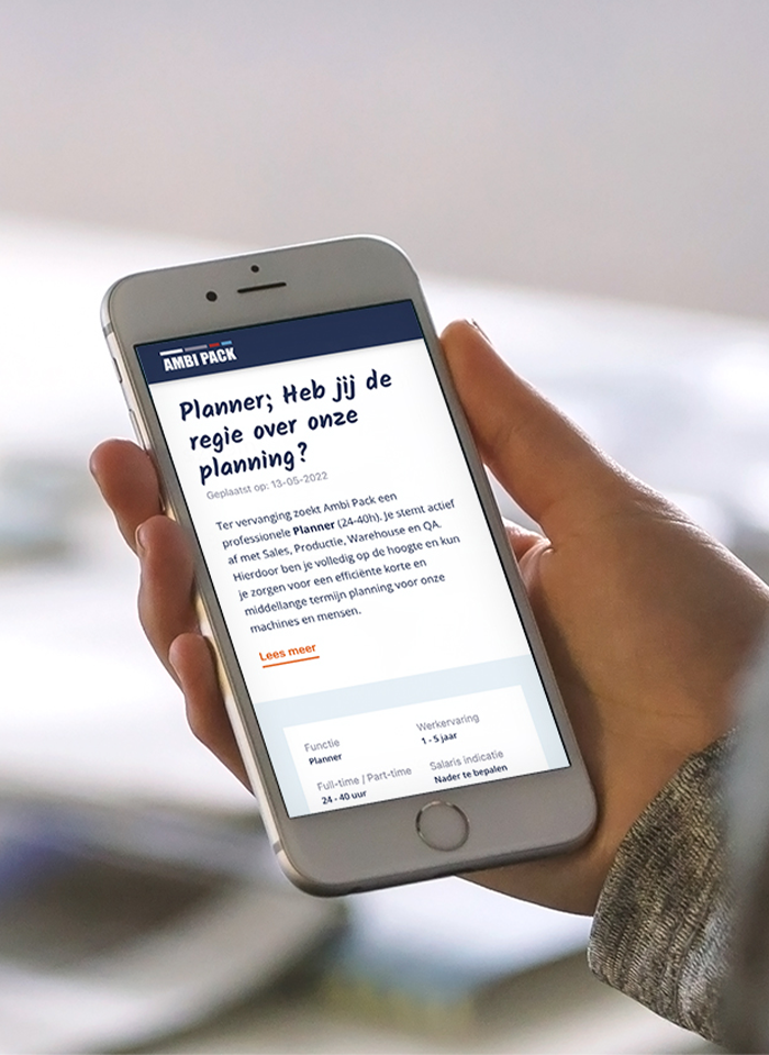 Voorbeeld mobiele website Ambi Pack