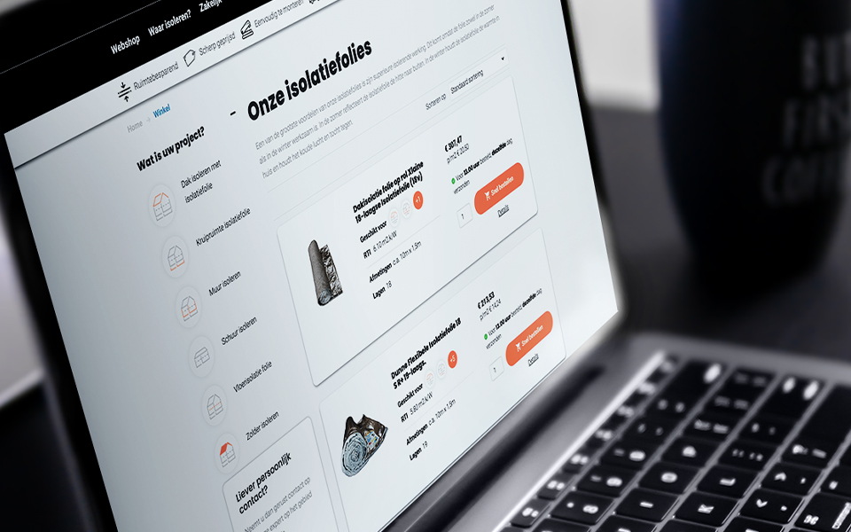 Voorbeeld van de website van Iso discount op een laptop