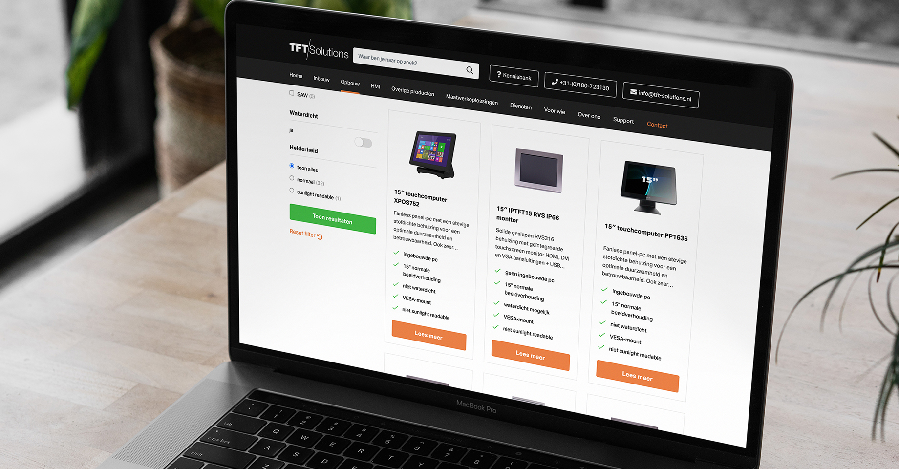Voorbeeld website TFT Solutions