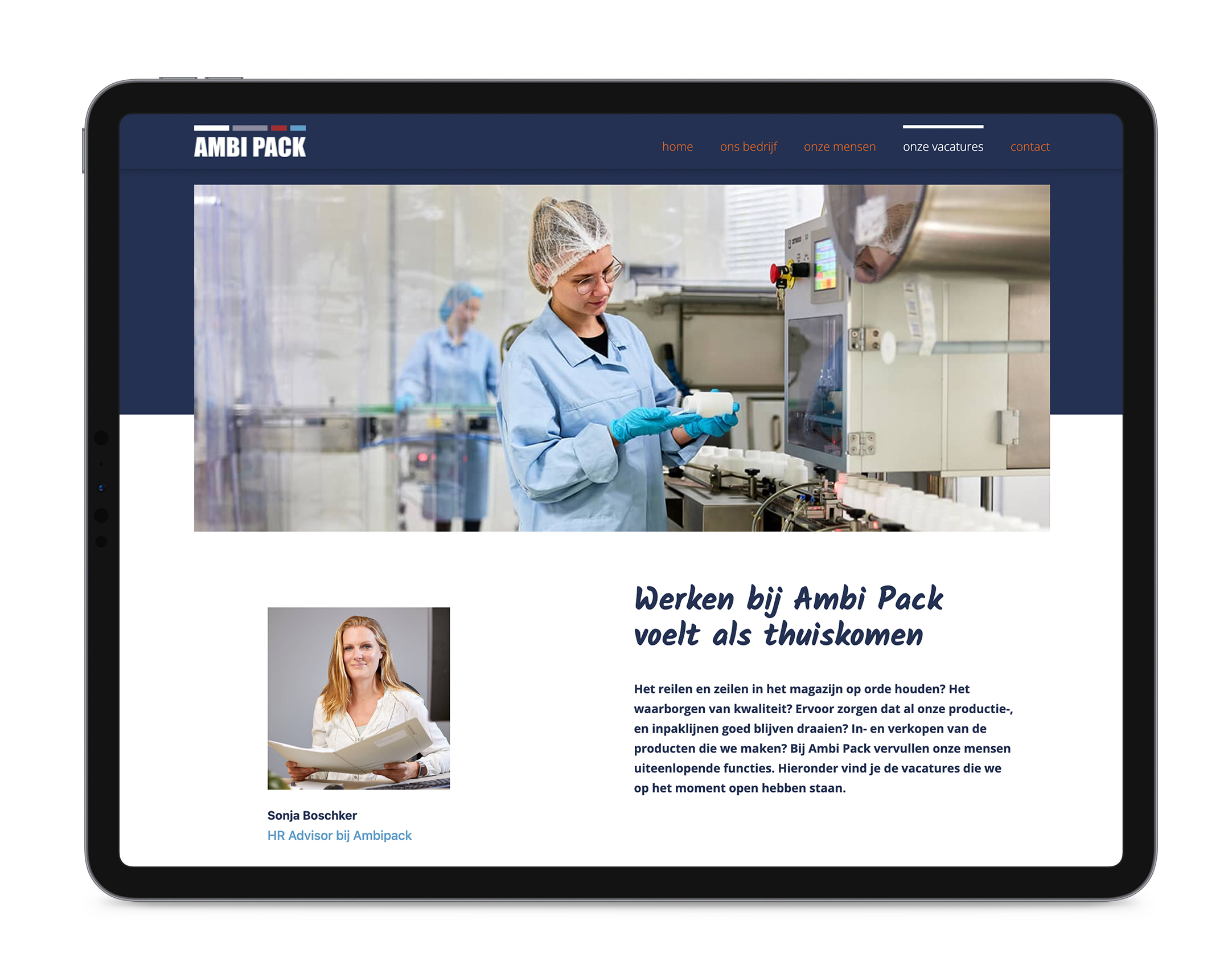 Voorbeeld werken-bij-website Ambi Pack